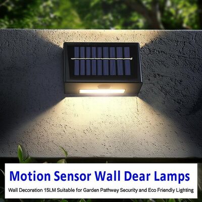 Harga yang bagus Motion Sensor Solar Wall Lamps Outdoor Wall Decoration 15LM Suitable for Garden Pathway Security and Eco Friendly Lighting on line