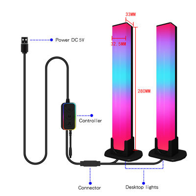 Harga yang bagus Bluetooth Atmospheres Desk Lamp LED 280*33*32.5mm Bahan ABS+ PC on line