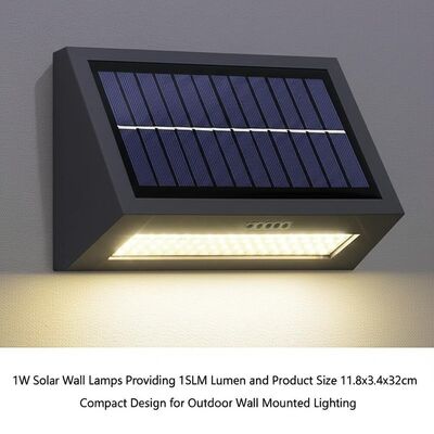Harga yang bagus 1W Solar Wall Lamps Providing 15LM Lumen and Product Size 11.8x3.4x32cm Compact Design for Outdoor Wall Mounted Lighting on line